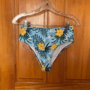 Blue Floral Bikini Bottom